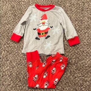 Santa Claus Kids Pajamas Set - Gray and Red 2t